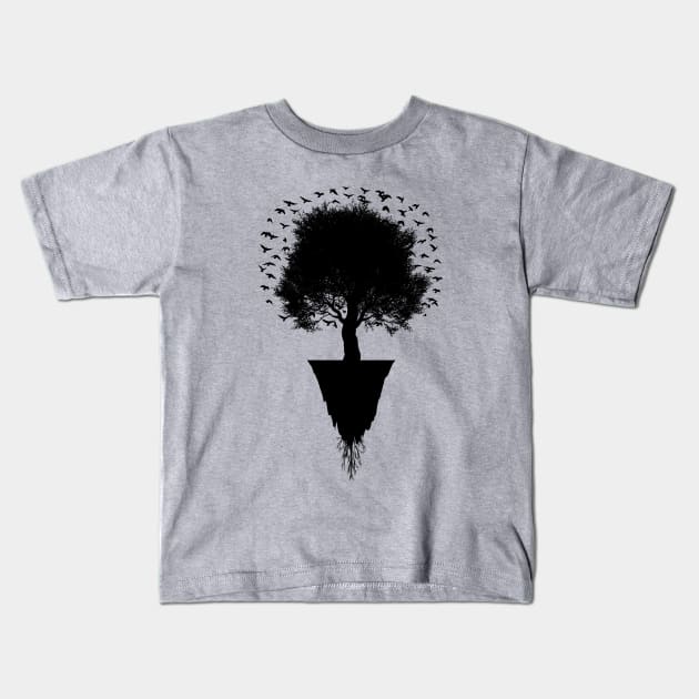 Tree Silhouette Kids T-Shirt by Drop23